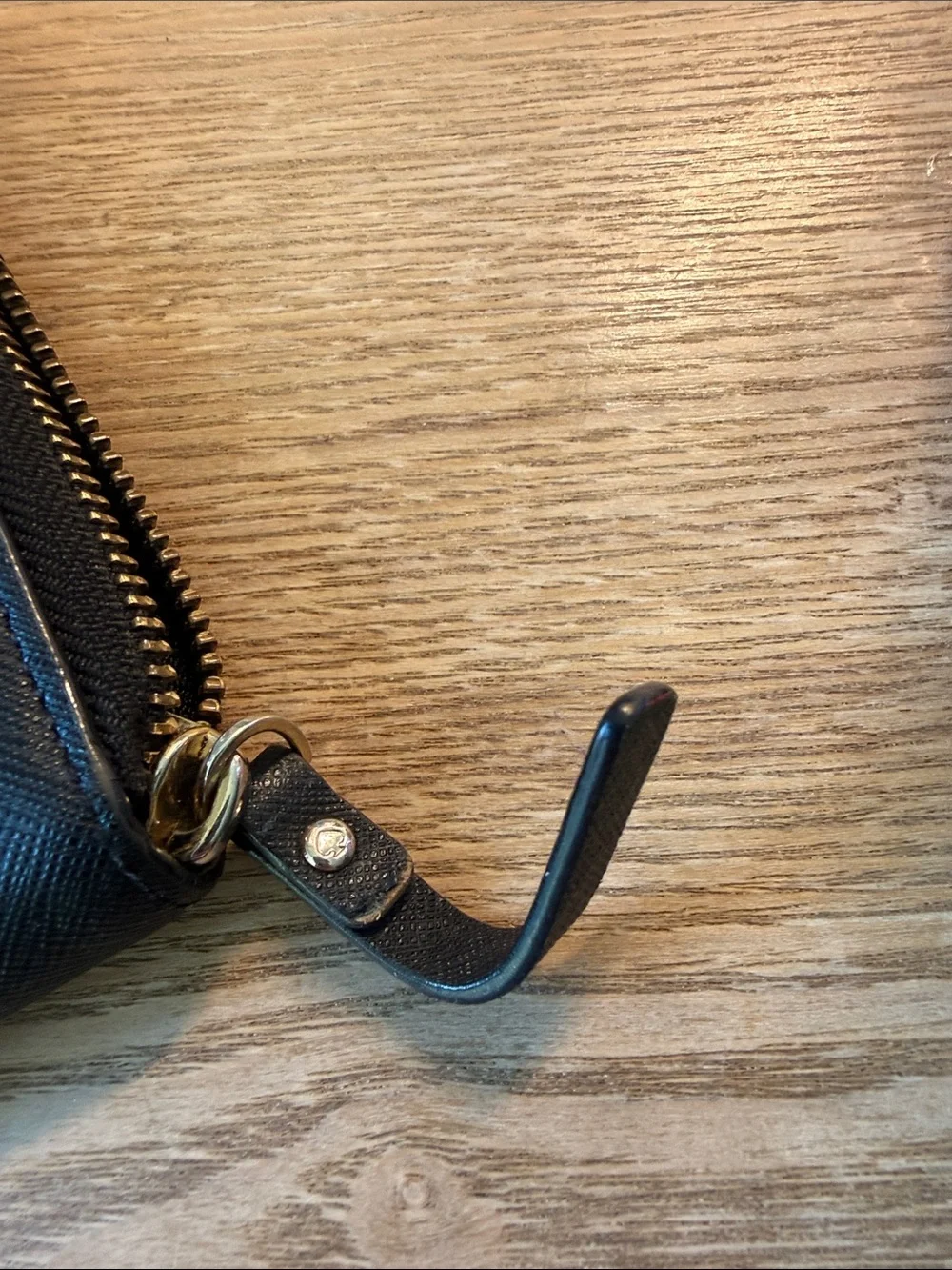 kate spade black zip-around saffiano leather wallet